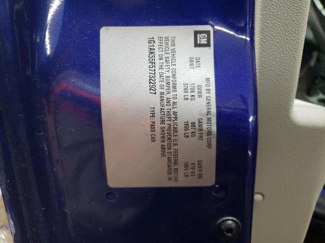 1G1AK55F577322927 - 2007 CHEVROLET COBALT LS BLUE photo 13