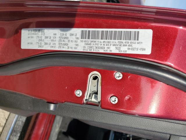 1C6RR7LT9KS639634 - 2019 RAM 1500 CLASS SLT 栗色 照片 12