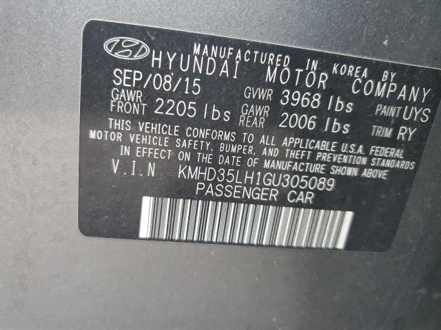 KMHD35LH1GU305089 - 2016 HYUNDAI ELANTRA GT GRAY photo 14