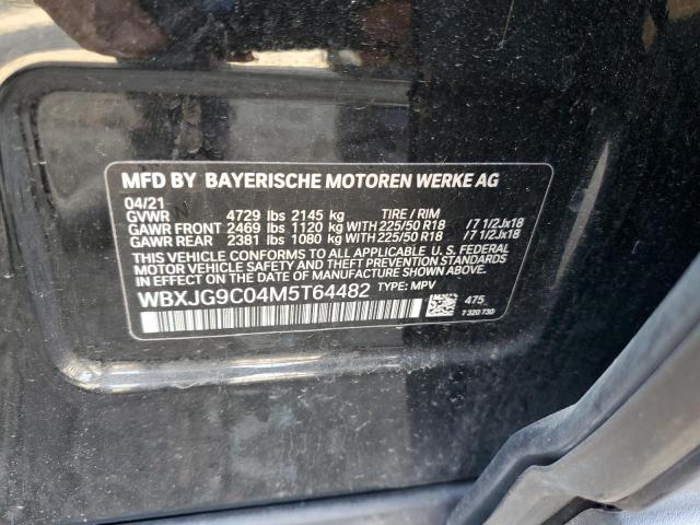 WBXJG9C04M5T64482 - 2021 BMW X1 XDRIVE28I BLACK photo 12