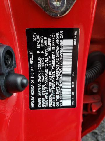SHHFK7H42HU417605 - 2017 HONDA CIVIC SPORT 红色 照片 12