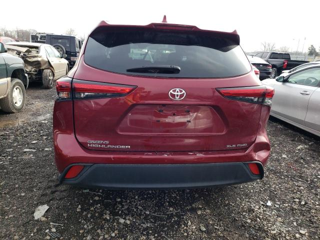 5TDGZRBH2LS043624 - 2020 TOYOTA HIGHLANDER XLE MAROON photo 6