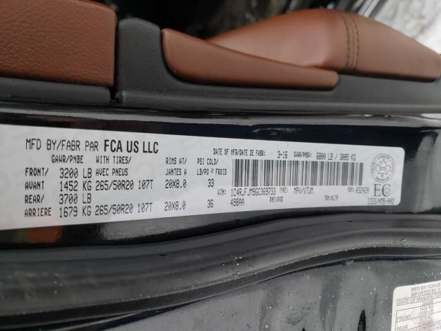 1C4RJFJM9GC369733 - 2016 JEEP GRAND CHER SUMMIT შავი ფოტო 13