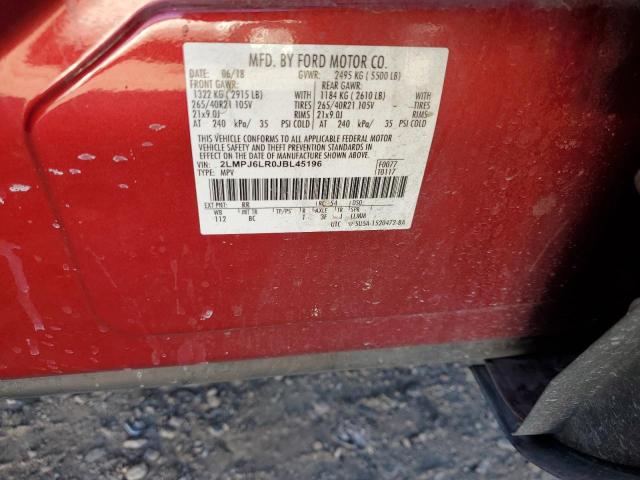 2LMPJ6LR0JBL45196 - 2018 LINCOLN MKX RESERVE Қызыл фото 12