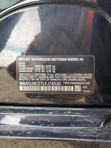 WBA5U9C07LFJ74530 - 2020 BMW M340XI BLACK photo 12