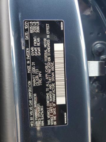 YV4BR0CLXN1803238 - 2022 VOLVO XC90 T8 RECHARGE INSCRIPTION BLUE photo 13