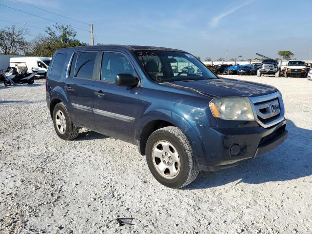 5FNYF3H28BB057396 - 2011 HONDA PILOT LX BLUE photo 4