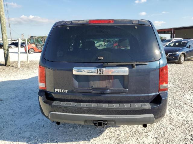 5FNYF3H28BB057396 - 2011 HONDA PILOT LX BLUE photo 6