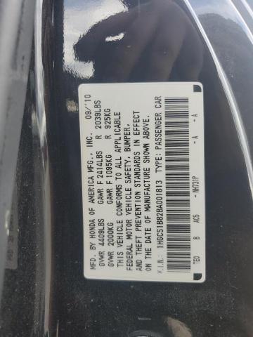 1HGCS1B82BA001813 - 2011 HONDA ACCORD EXL BLACK photo 12