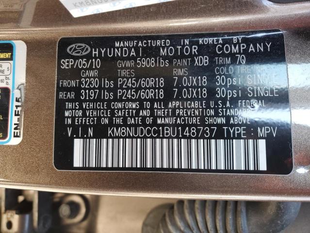 KM8NUDCC1BU148737 - 2011 HYUNDAI VERACRUZ GLS BROWN photo 13