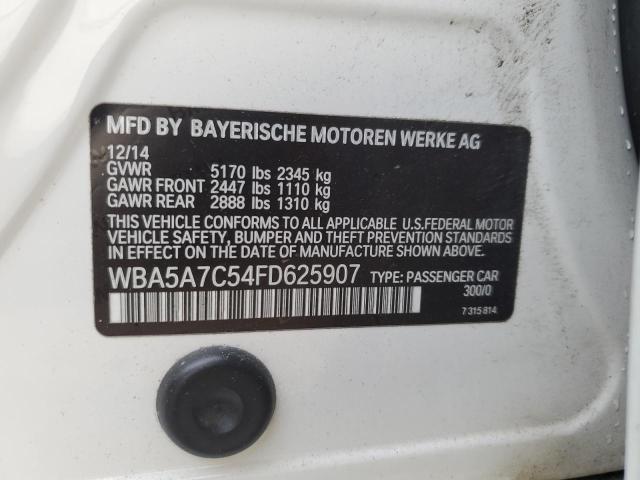 WBA5A7C54FD625907 - 2015 BMW 528 XI WHITE photo 12