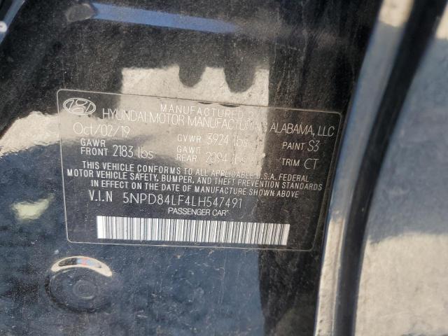 5NPD84LF4LH547491 - 2020 HYUNDAI ELANTRA SEL BLACK photo 12