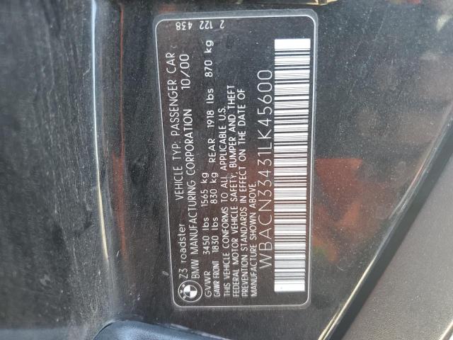 WBACN33431LK45600 - 2001 BMW Z3 2.5 BLACK photo 12