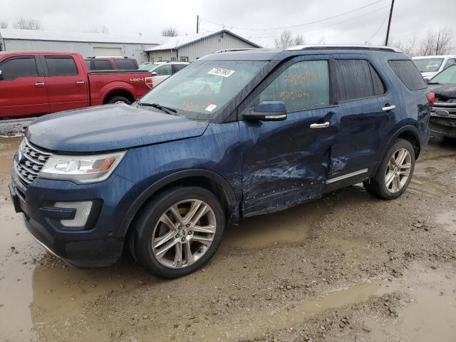 1FM5K8FH3GGC83695 - 2016 FORD EXPLORER LIMITED BLUE photo 1