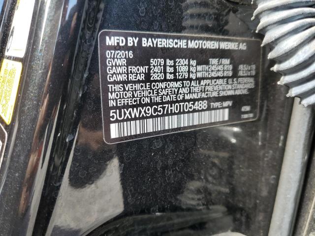 5UXWX9C57H0T05488 - 2017 BMW X3 XDRIVE28I BLACK photo 12