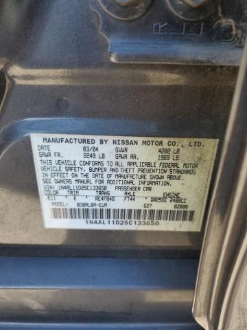 1N4AL11D25C133650 - 2005 NISSAN ALTIMA S GRAY photo 12