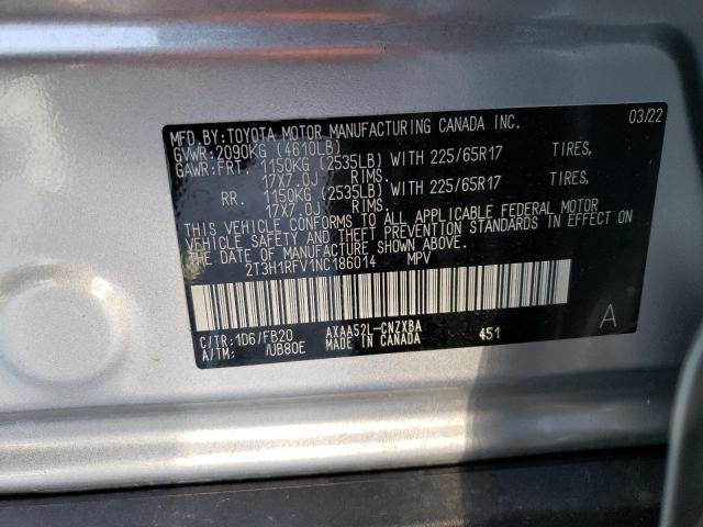 2T3H1RFV1NC186014 - 2022 TOYOTA RAV4 LE SILVER photo 13