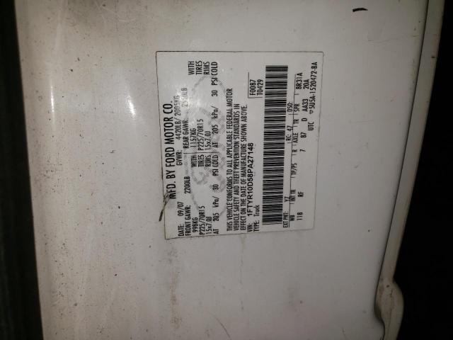 1FTYR10D58PA27148 - 2008 FORD RANGER WHITE photo 12