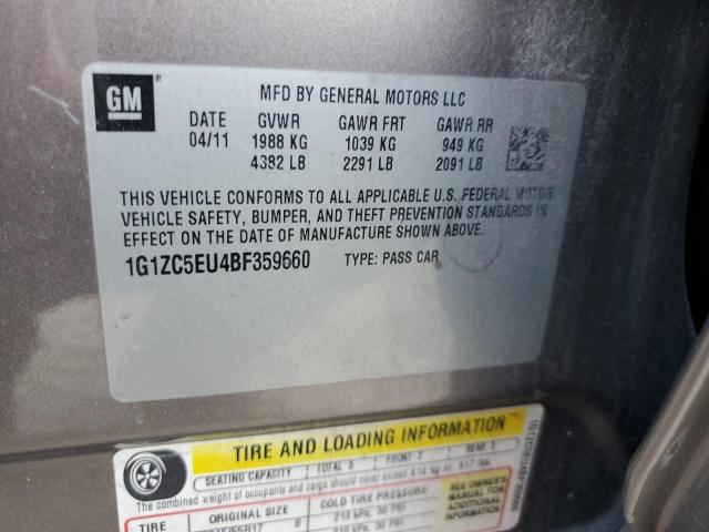 1G1ZC5EU4BF359660 - 2011 CHEVROLET MALIBU 1LT Boz foto 12