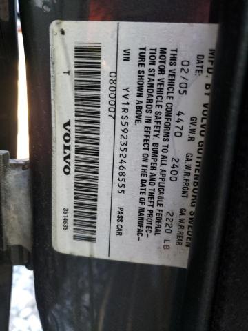 YV1RS592352468555 - 2005 VOLVO S60 2.5T SILVER photo 12