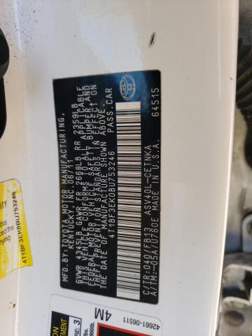 4T1BF3EK0BU753246 - 2011 TOYOTA CAMRY BASE Blanco foto 12