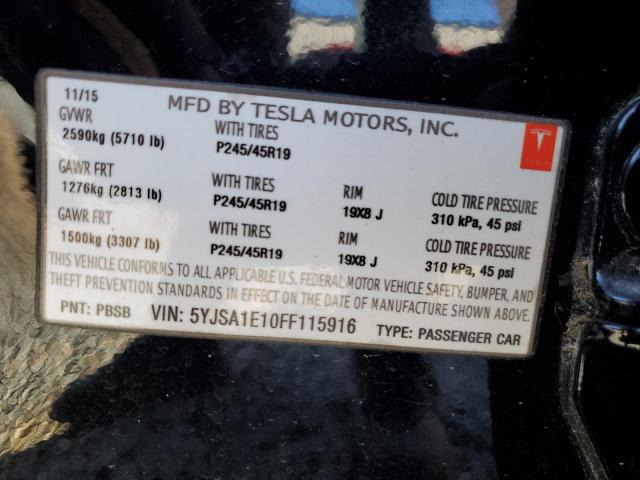 5YJSA1E10FF115916 - 2015 TESLA MODEL S Qara foto 13