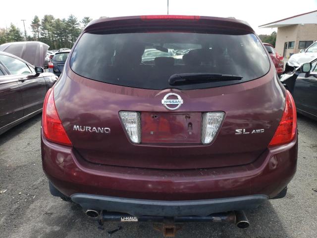 JN8AZ08W45W403572 - 2005 NISSAN MURANO SL MAROON photo 6