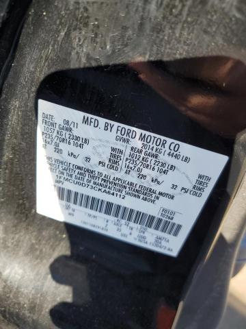 1FMCU0D73CKA64112 - 2012 FORD ESCAPE XLT BLACK photo 12