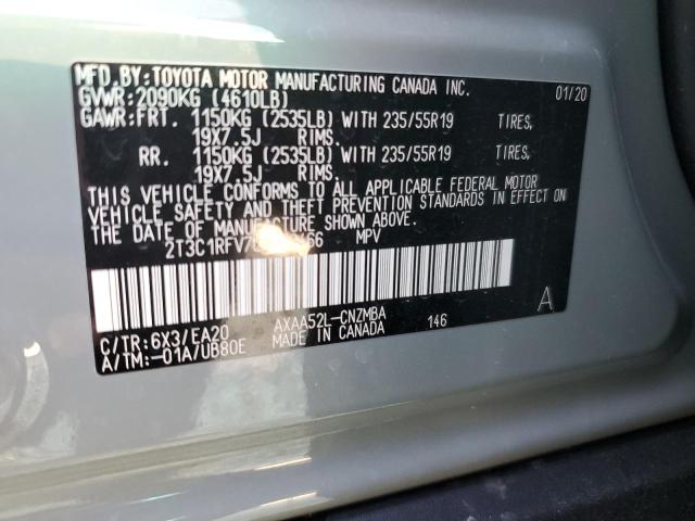 2T3C1RFV7LW070466 - 2020 TOYOTA RAV4 XLE PREMIUM SILVER photo 12