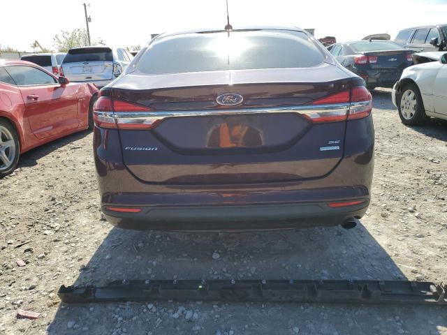 3FA6P0HD0JR239455 - 2018 FORD FUSION SE MAROON photo 6