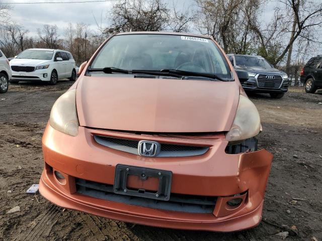 JHMGD37637S067414 - 2007 HONDA FIT S ORANGE photo 5