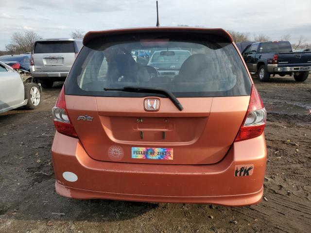 JHMGD37637S067414 - 2007 HONDA FIT S ORANGE photo 6