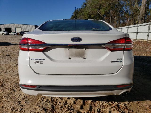 3FA6P0LU0HR385193 - 2017 FORD FUSION SE HYBRID WHITE photo 6