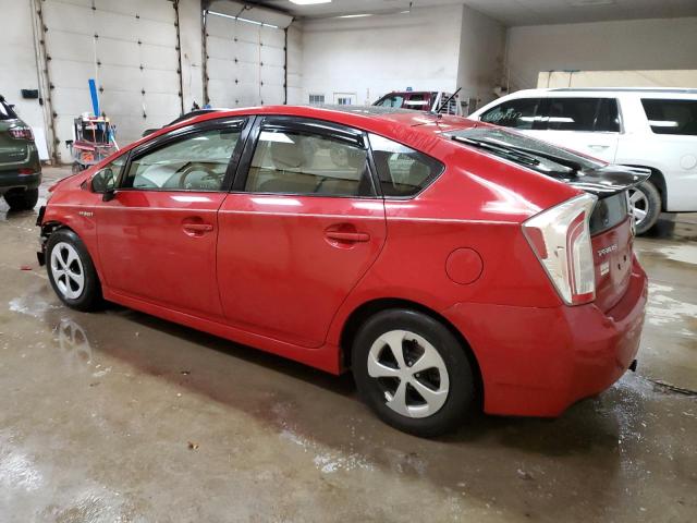 JTDKN3DU9F0462008 - 2015 TOYOTA PRIUS RED photo 2