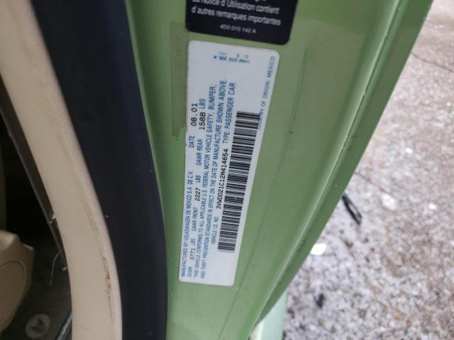 3VWDD21C12M414654 - 2002 VOLKSWAGEN NEW BEETLE GLX 绿色 照片 12