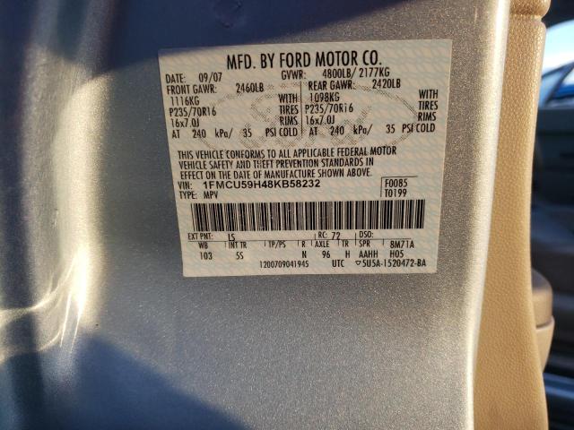 1FMCU59H48KB58232 - 2008 FORD ESCAPE HEV BLUE photo 12