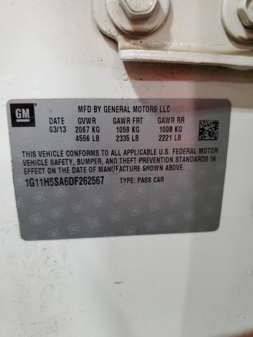 1G11H5SA6DF262567 - 2013 CHEVROLET MALIBU LTZ თეთრი ფოტო 12