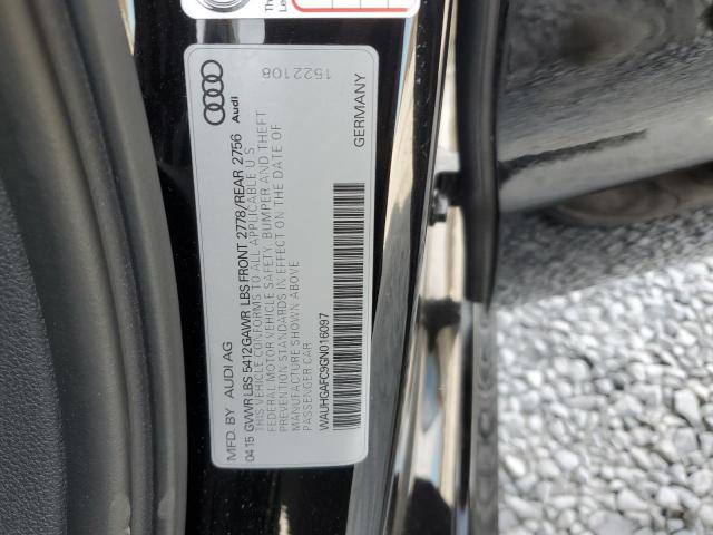 WAUHGAFC9GN016097 - 2016 AUDI A6 PRESTIGE შავი ფოტო 12