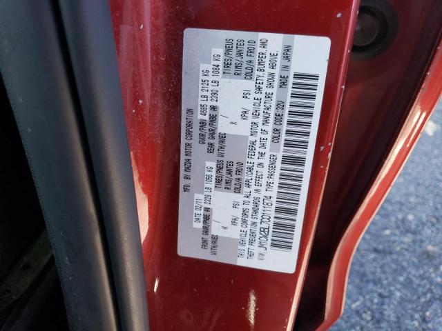 JM1CW2BL7C0111874 - 2012 MAZDA 5 RED photo 13