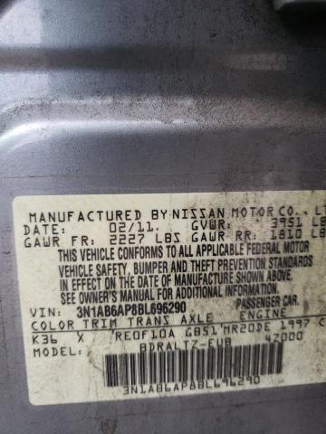 3N1AB6AP8BL696290 - 2011 NISSAN SENTRA 2.0 GRAY photo 13