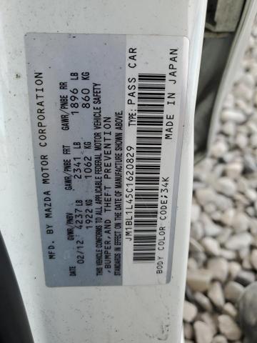 JM1BL1L45C1620829 - 2012 MAZDA SPEED 3 WHITE photo 12