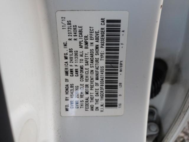 1HGCR3F80DA014905 - 2013 HONDA ACCORD EXL WHITE photo 12