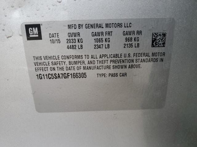 1G11C5SA7GF166305 - 2016 CHEVROLET MALIBU LIM LT Күміс фото 12