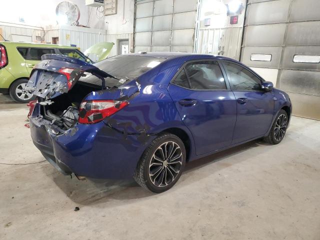 5YFBURHEXEP178190 - 2014 TOYOTA COROLLA L BLUE photo 3