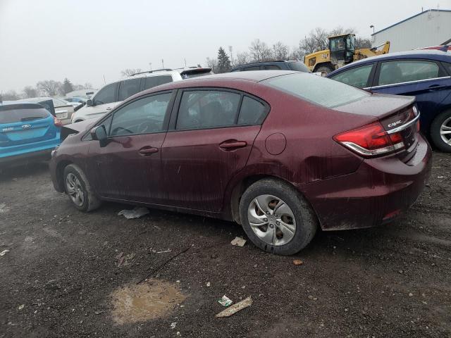 19XFB2F5XFE267777 - 2015 HONDA CIVIC LX MAROON photo 2