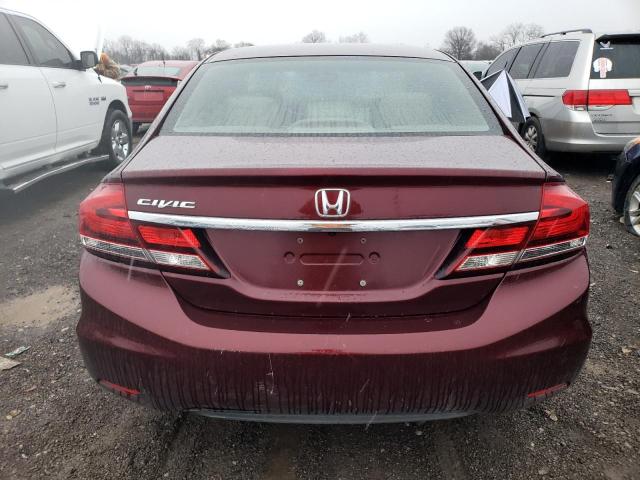 19XFB2F5XFE267777 - 2015 HONDA CIVIC LX MAROON photo 6