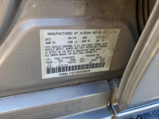 1N4BL11D15N420535 - 2005 NISSAN ALTIMA SE BEIGE photo 13