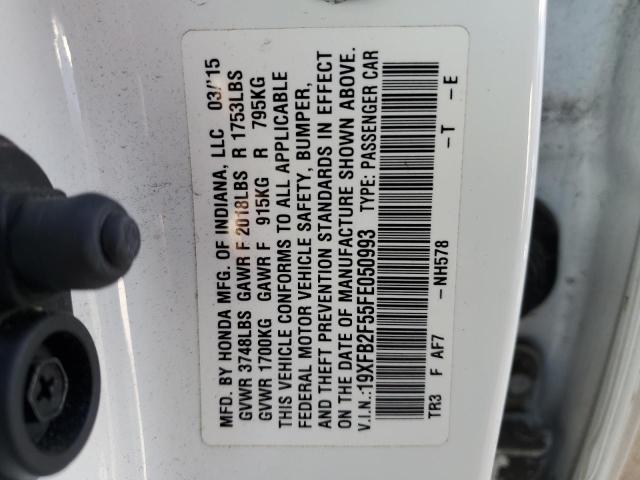 19XFB2F55FE050993 - 2015 HONDA CIVIC LX WHITE photo 12