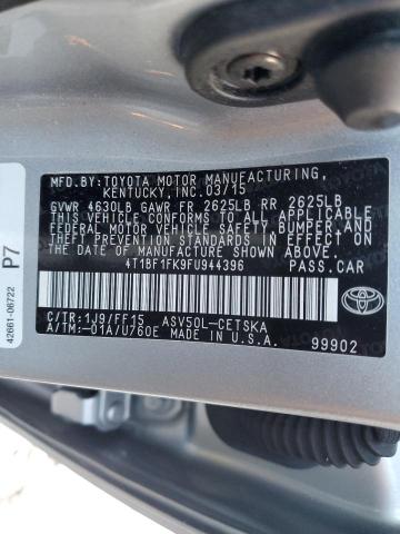 4T1BF1FK9FU944396 - 2015 TOYOTA CAMRY LE SILVER photo 12