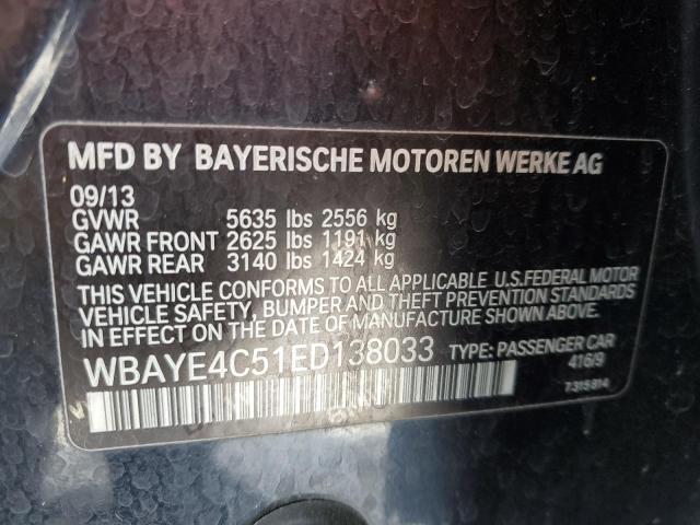 WBAYE4C51ED138033 - 2014 BMW 740 LI BLACK photo 12